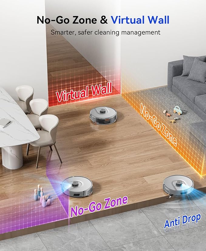 Redroad Robot Vacuum 20,000 Pa Robot Vacuum and Mop,90 Day Self Emptying Vacuum Robot,Lidar Navigation,5G/2.4GWiFi APP Aspirateur Robot,Self-Charging Robot Vacuums for Pet,Floor,Carpet Gray R11