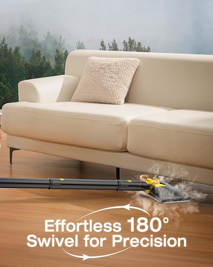 LABIGO 10-in-1 Steam Mop with Detachable Handheld Steamer, 350ml Tank, 10s Heat-Up, 248°F Steam Cleaner, 2-Level Control and Swivel Head for Floors, Carpets, Tiles, BBQ grill and Multi-Surface