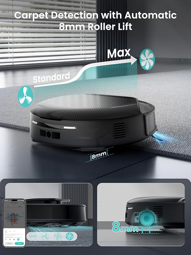 Lefant M5 Pro LiDAR Robot Vacuum and Mop, 18000Pa Suction, Dual Zero-Tangle Design, PSD 2.0 Smart Obstacle Avoidance, All-in-One Robot Vacuum 120 Day Self-Emptying, Auto Mop Washing, Drying&Refilling