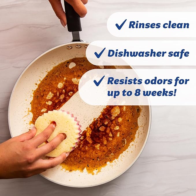 Scrub Daddy Scrub Mommy Sponges - Dish Scrubber + Non-Scratch Cleaning Sponges Kitchen, Bathroom + Multi-Surface Safe - Stain + Odor Resistant Dual-Sided Dish Sponges for Scrubbing (3 Count)