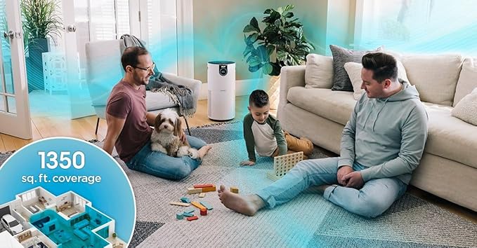 SHARK UA205 Nanoseal HEPA Air Purifier MAX with Clean Sense, Covers 1350 Sq Ft, XL Room, Captures 99.98% of Dust & Allergens, White (Renewed)