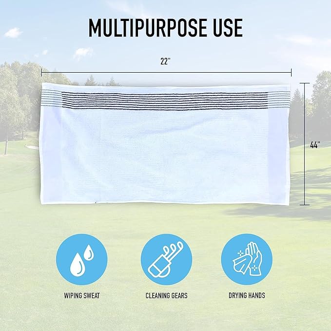 Caddy Golf Towel - Extra-Large 22” X 44” Caddie Towel Used by Tour Professionals, Premium Soft Cotton, Superior Absorption Caddy Towel | 5 Stylish Colors
