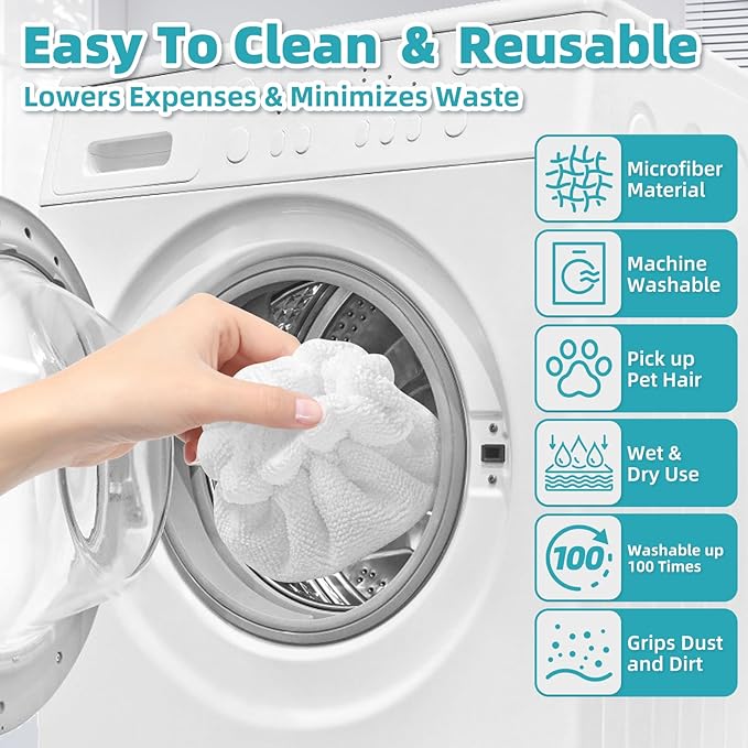 LOVECO Small Microfiber Bonnets (Triangle) Compatible with Dupray Steam Cleaner, McCulloch, awasky, etc, Reusable Washable Steam Cleaner Accessories for Multi-Surface, Universal Soft Microfiber Cloths