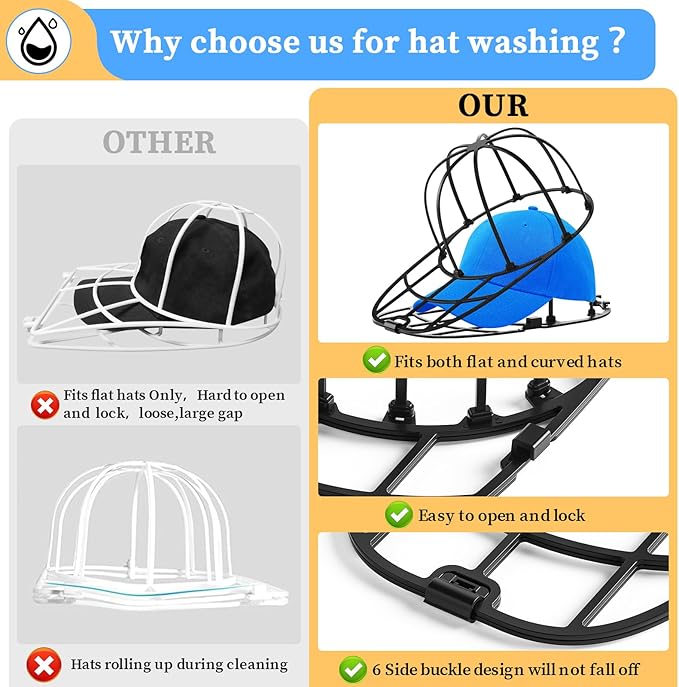 Eiito Hat Washer for Washing Machine - Cleaner for Baseball Caps, Say Goodbye to Deformed Dirty Hats