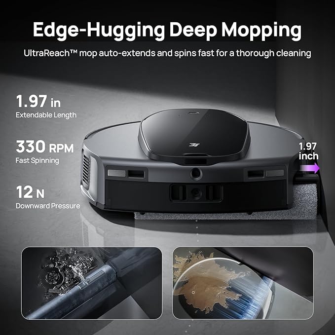 3i S10 Ultra Robot Vacuum and Mop with WaterRecycle System, 18000Pa Suction, Self-Cleaning Extendable Roller Mop, Auto Mop Washing & Drying, Self-Emptying & Refilling, Ai Obstacle Avoidance