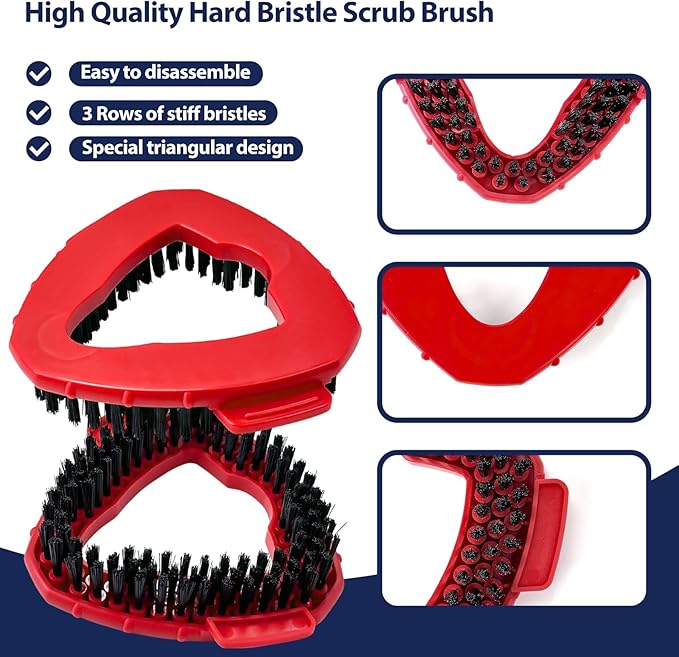 Spin Mop Scrub Brush Head, 2 Pcs Scrub Mop Compatible EasyWring 1-Tank System, Hard Bristle Cleaning Scrubber Mop Head for Bathroom, Kitchen, Tub and Tile
