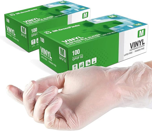 Clear Vinyl Gloves Latex Free & Powder Free - Food Safe Disposable Gloves for Cooking Cleaning - Comfort Fit