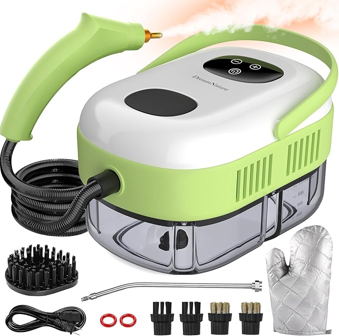 2500W Steam Cleaner for Home & Car, 10s Fast Heat Steamer for Cleaning, 6-Level Steam Control, Handheld Steam Cleaner with 37.19OZ Large Tank for Furniture, Grout, Carpet and Floor
