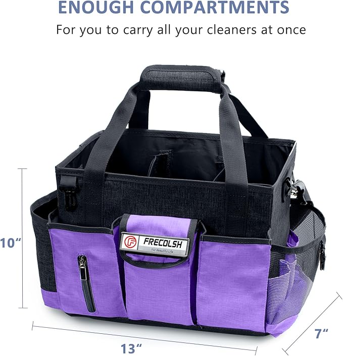 Cleaning Caddy for Cleaning Suppliers Organizer with Pockets for House Cleaning Essentials, Cleaning Organizer, Wearable Cleaing Bag Tote, Storage Caddy for Housekeeping