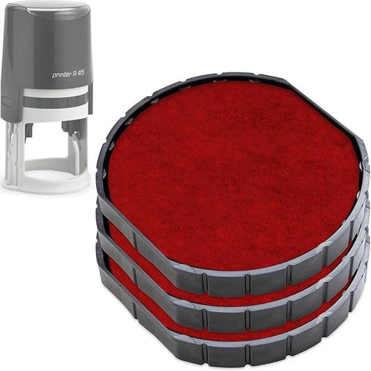 E/R45 Replacement Pad Compatible for 2000 Plus Printer R45 - Water Based - Pack of 3 - Red