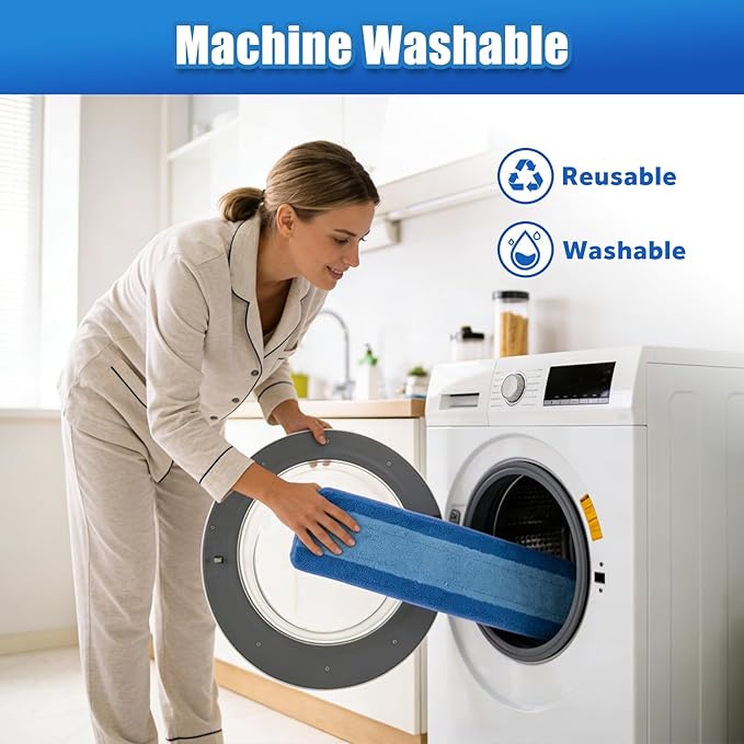 3 Pack Microfiber Cleaning Pads Compatible with Bona Mop Spray Mop Replacement Pad 18 Inch, Machine Washable Reusable, Hardwood & Hard Surface Floors, Clean Pet Hair & Dust