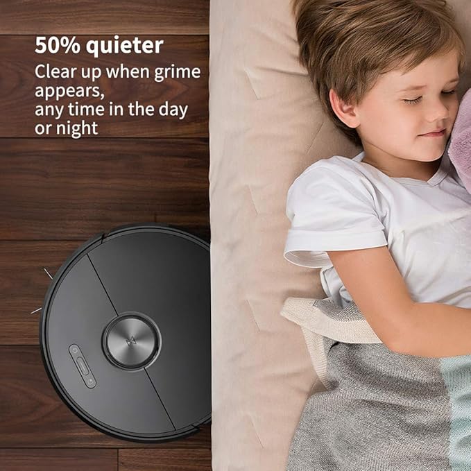 roborock S6 Robot Vacuum, Robotic Vacuum Cleaner and Mop with Adaptive Routing,Multi-Floor Mapping, Selective Room Cleaning, Super Strong Suction, and Extra Long Battery Life, Works with Alexa(Black)