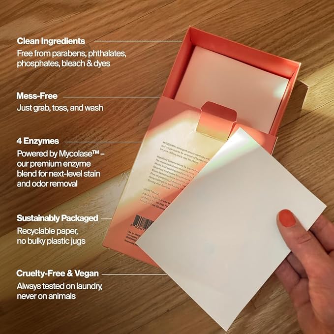 Laundry Detergent Sheets | Enzyme-Powered, Vegan, Paraben-Free | Luxury Scents | Plastic-Free, Eco-Friendly, Travel-Friendly Packaging (100 Loads - 2 Boxes, SMUDGE)