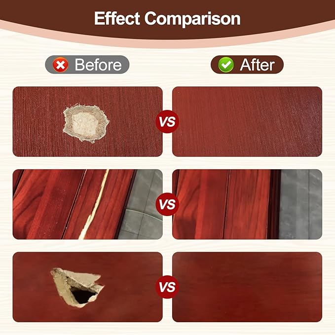 Mahogany Wood Filler,Paintable, Stainable, Sandable, Wood Putty can Quickly Repair Holes, Cracks, Chips, Damage, and Scorched Areas of Wooden Furniture