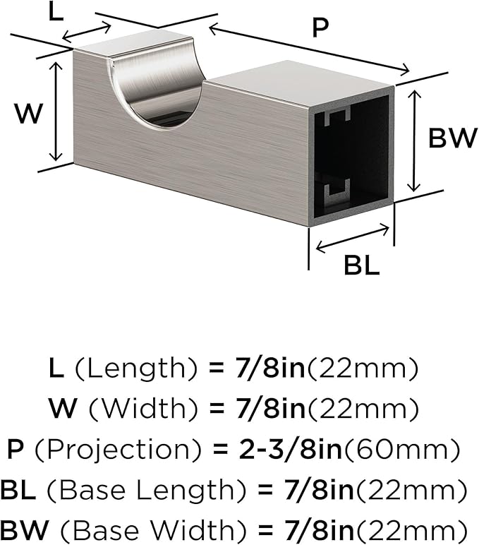 Amerock BH36080G10 | Brushed Nickel Single Robe Hook | 7/8 in. (22 mm) Length Towel Holder | Monument | Towel Hook for Bathroom | Bathroom Hardware | Bath Accessories