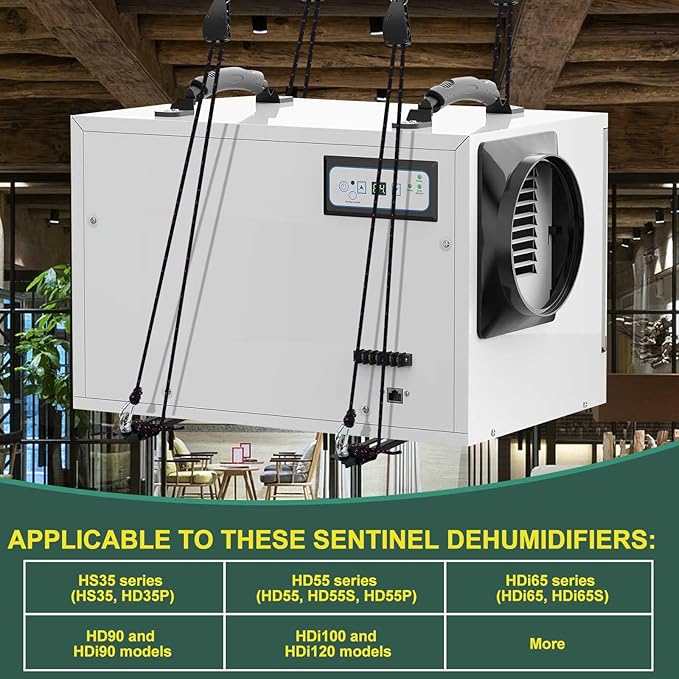 Hanging Kit for Dehumidifiers in Crawl Spaces & Basements | Heavy-Duty Metal Dehumidifier Protection Frame | Anti-Vibration Dehumidifier Hanging Support Accessories to Reduce Noise – Load 300 lbs.
