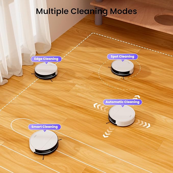 OKP Robot Vacuum Cleaner K5B, Super Thin, Powerful Suction, Cleaning Schedules, Self-Charging, Robotic Vacuums with Wi-Fi/App/Alexa Control, Ideal for Pet Hair Carpets Hard Floors