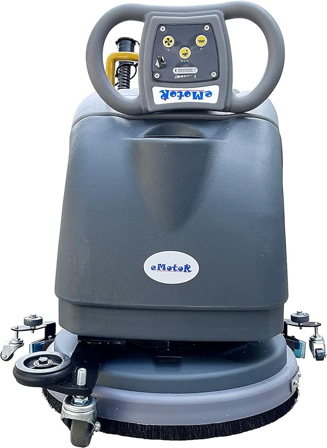 (EM-25) 15'' Brush Foldable Walk Behind Hand Push Floor Scrubber Machine,
