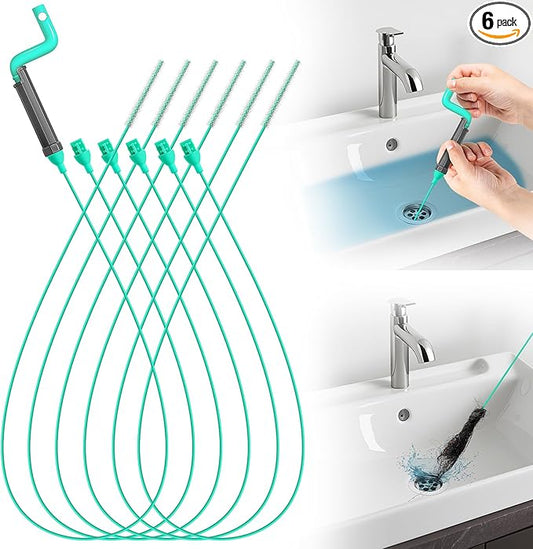 Rotating Handle Drain Snake - 40 Inch Steel Wire Hair Clog Remover, Heavy Duty Flexible Plumbing Snake for Shower, Sink, Toilet, Bathroom & Kitchen Drain Cleaner Tool