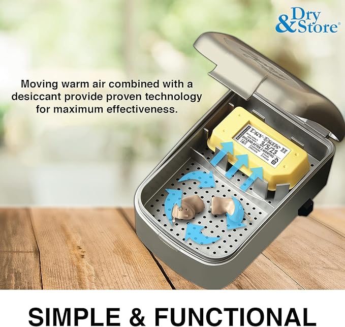 Zephyr by Dry & Store Hearing Instrument Dryer/Dehumidifier | for Care and Maintenance of Hearing Aids | Cochlear Processors | in-Ear Monitors
