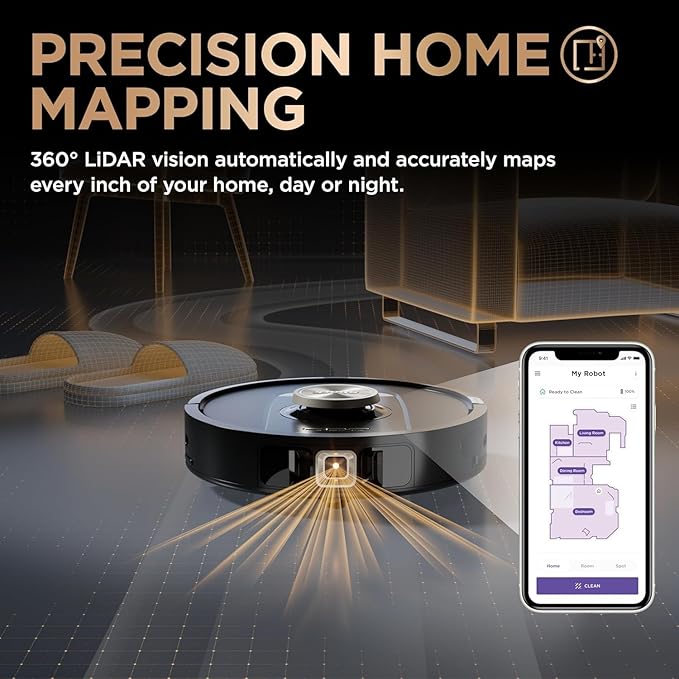 Shark Robot Vacuum & Mop Combo, PowerDetect NeverTouch Pro, Self-Emptying, Self-Refill with Self-Clean Pad Wash & Dry, 60-Day Capacity, 30-Day Refill Tank, RV2820ZE (Renewed)