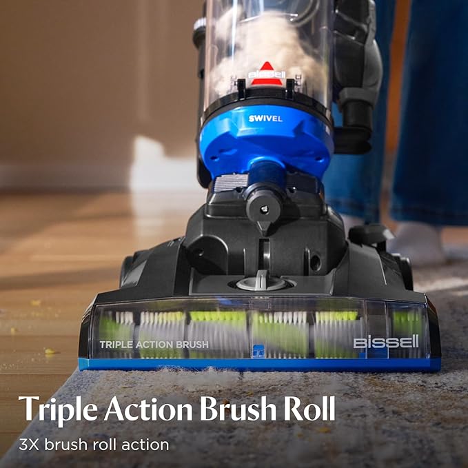 Bissell CleanView Swivel Vacuum with Triple Action Brush Roll, Swivel Steering, Extension Wand, Easy-Empty Dirt Tank, Multi-Cyclonic Suction System, New 2024 Model
