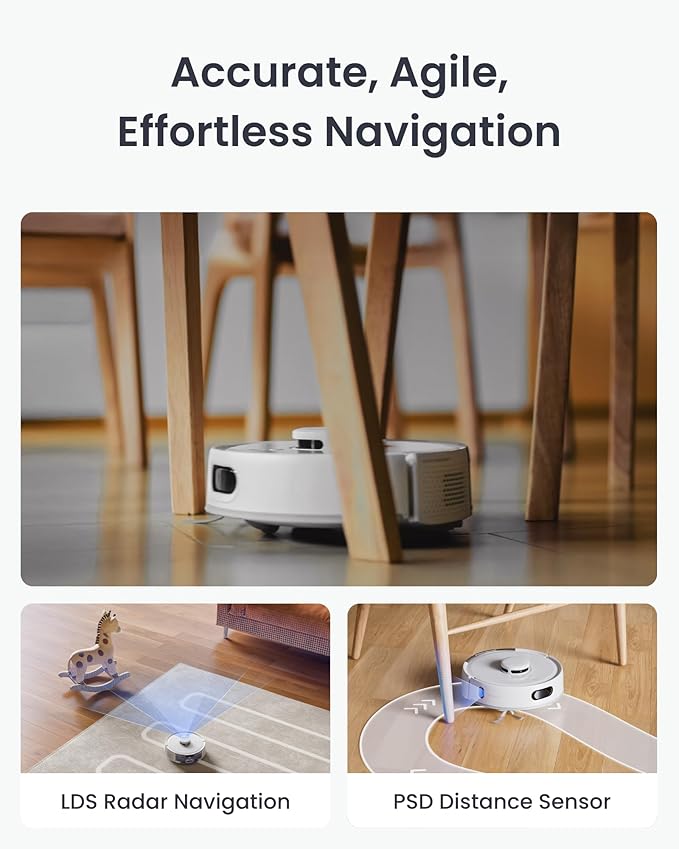 SwitchBot K11+ Robot Vacuum & Mop with Matter, 6000Pa Suction, 90-Day Hands-Free Self-Emptying, LDS Navigation, 3.6″ Ultra-Slim, Anti-Tangle for Pet Hair, Works with Alexa, Google Home, Apple Home