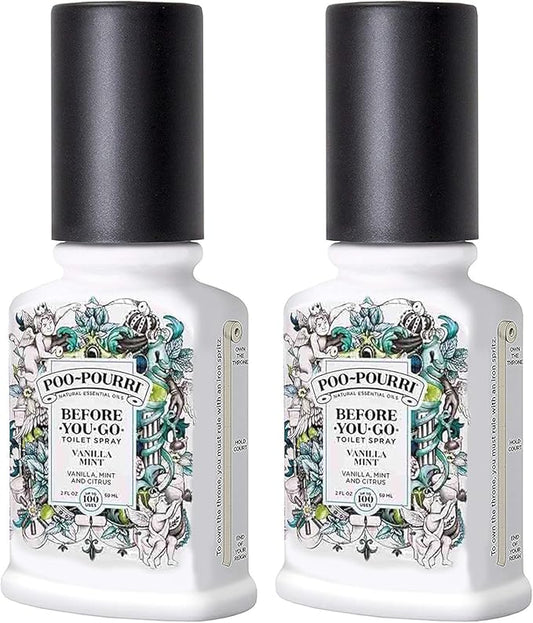 Poo-Pourri Vanilla Mint Scent Odor Eliminator 2 oz. Liquid 2pk