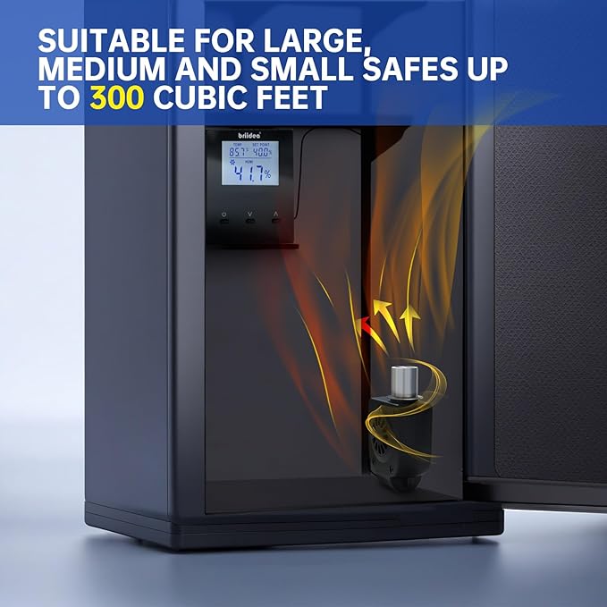 Briidea Smart Gun Safe Dehumidifier with Real-Time Humidity & Temperature Display, Protects Your Valuables from Moisture and Corrosion, Perfect for Safes up to 300 Cubic Feet