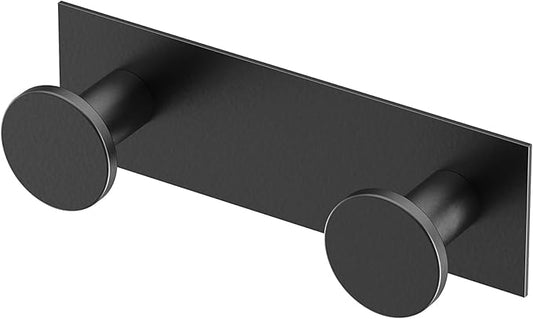 Gatco 1284MX Modern Glam Double Hook, Matte Black/Wall Mounted Two Hooks with 6.50" Mounting Base