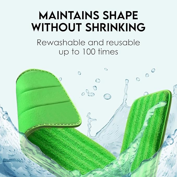 Reusable Microfiber Mop Pads Replacement – 4-Pack, Thick & Absorbent 18-Inch Washable Cleaning Pads, Hook-and-Loop Attachment, Compatible with Bona, Rubbermaid, Libman, Bruce & More