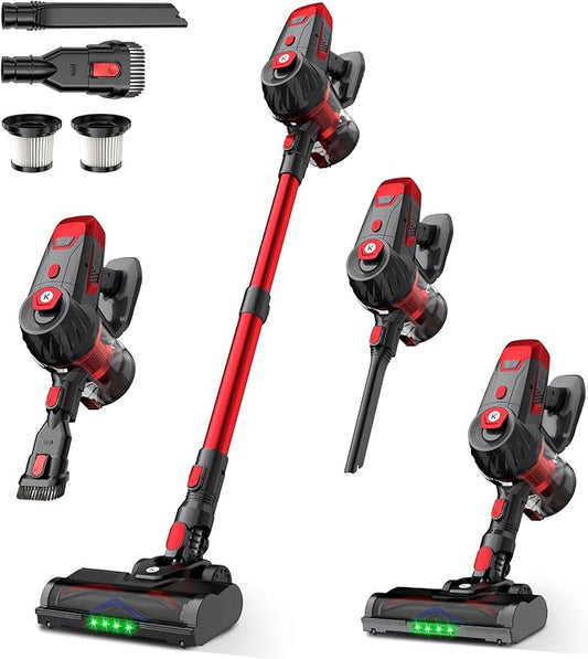 Cordless Vacuum Cleaner, 500W 45Kpa 60Mins Stick Vacuum Cleaner for Home, Self-Standing Vacuum with 1.5L Dust Cup and HEPA Filter, Anti-Tangle Brush for Hardwood Floors, Carpets, and Pet Hair