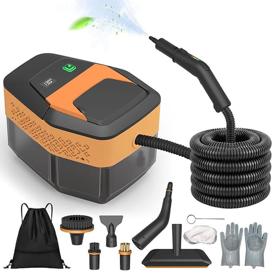 Steam Cleaner,3-Level Adjustable Handle,15s Heat-Up,60.87oz Tank,2500W Portable Steamer for Cleaning with 10PCS Accessories,Steam Cleaner for Home,Car,Kitchen,Floor, Carpet, Tiles, Grout, Grease, Dirt