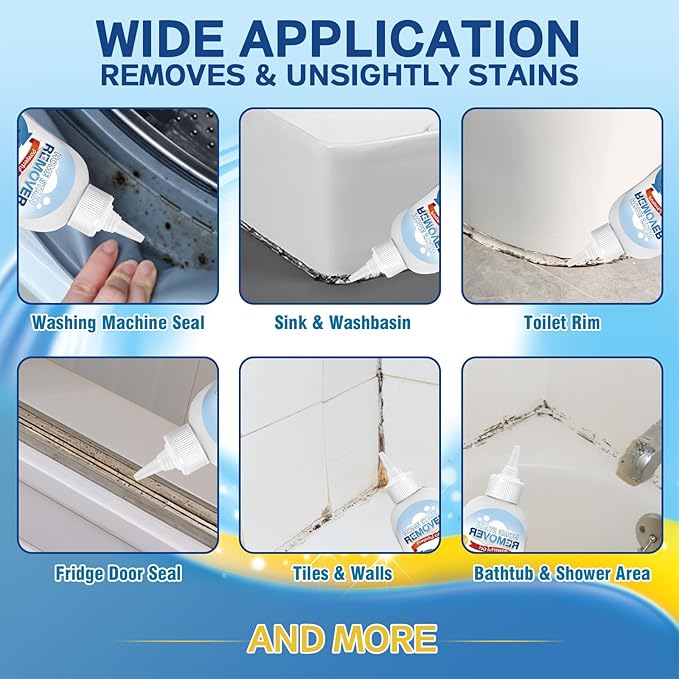 Mold Stain Remover Gel, Effective Washing Machine Cleaner, Household Cleaner for Bathroom Grout, Sink,Tile, Shower, Caulk