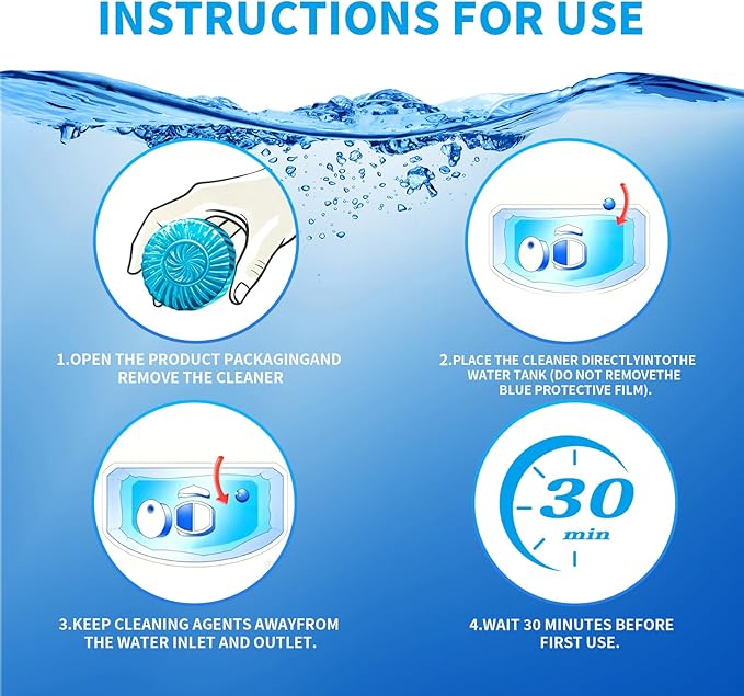 Automatic Toilet Cleaner Tablets, Septic Tank Safe, Removes Hard Water Rings and Stains, Deodorizes, Fresh Scent Toilet Tank Cleaner for Bathroom-(12 PACK)
