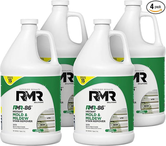 RMR-86 Instant Mold and Mildew Stain Remover Spray - Scrub Free Formula, 4 Pack - 1 Gallon