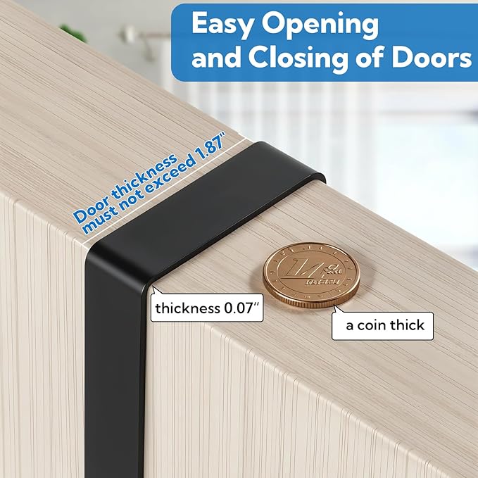 2 Pack Broom Holder Door Mount Black Broom Closet with 2 Over Door Hooks Over the Door Broom and Mop Holder Broom and Mop Organizer Wall Hanging with 4 Racks and 4 Hooks for Laundry Garage Closet Home