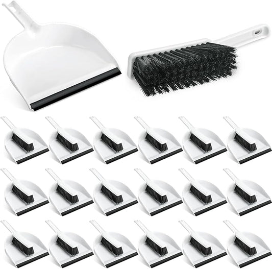 Zubebe 18 Pcs Mini Dustpan and Brush Set, Small Broom and Dustpan Set Small Cleaning Brush Portable Hand Broom Set for Home Office Kitchen Table Desktop Floor Cleaning Supplies