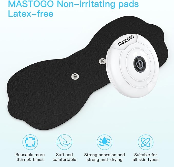 Tens Unit Wireless Electrode Pads, Replacement Electrode Pads with Standard 3.5mm Snap-on Connectors(4PCS/Set)(Black)
