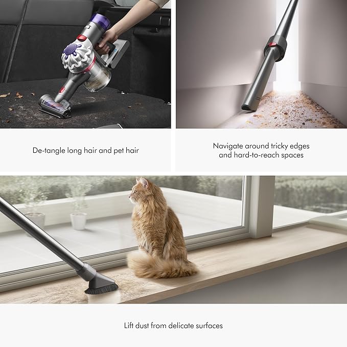 Dyson V8 Plus Cordless Vacuum, Silver/Nickel (Renewed)