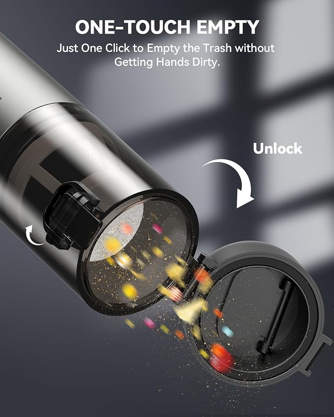 Car Vacuum, Handheld Vacuum Cordless with 21000Pa Powerful Suction & 3 Modes, 4-in-1 Portable Hand Held Mini Vacuum Cleaner Rechargeable, Ultra Light for Car Home Office (Silver)