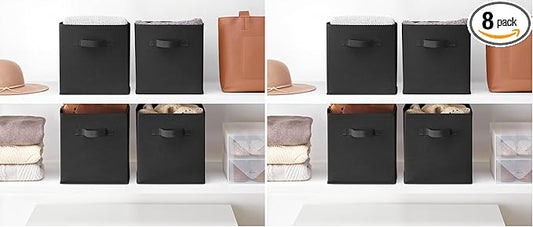 Whitmor Collapsible Cubes - 10.5 x 10.5 x 11 inches - Black - Set of 4 (Pack of 2)