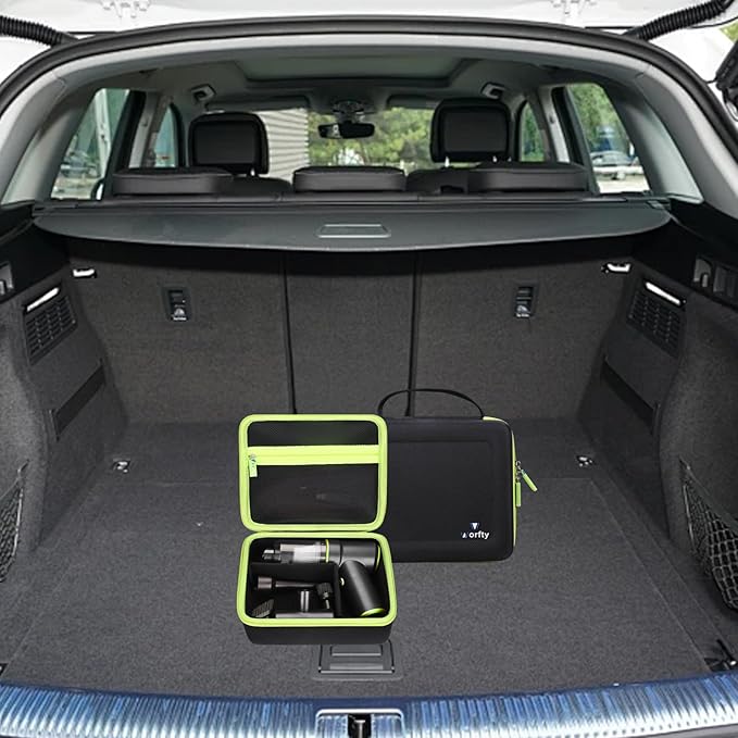 Case for CODN Handheld Car Vacuum Portable Cordless 12000PA 2 in 1 Handheld Vacuum Cleaner and Air Duster - Hard Protective Travel Carrying Storage Bag (Black-Green)