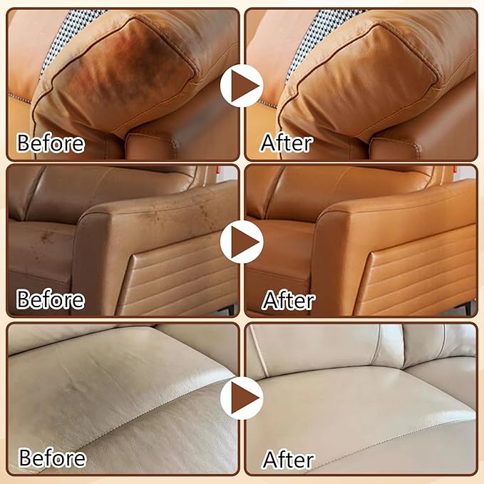 Furniture Salve & Brush,Leather and Wood Furniture Salve for Home, Sofa, Car Seats，8oz (1 Set)
