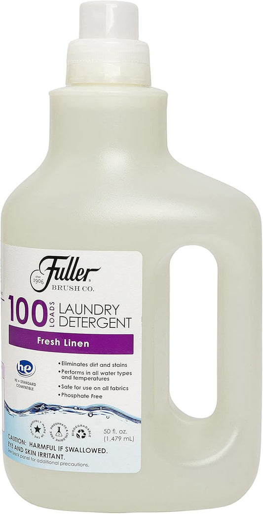 Fuller Brush 100 Laundry Detergent - Fresh Linen Scent, Skin & Color Safe Fabric Cleaner For Washing Infant/Baby Clothes, Sheets & Delicate Cloth (Pack of 2)