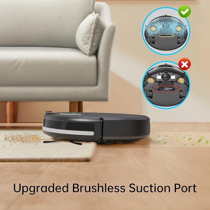 Robot Vacuums,Upgraded 2900Pa Powerful Suction Robotic Vacuum Cleaner, 150Mins Max, Self-Charging,Tangle Free Robot Vacuum Cleaner Perfect for Pet Hairs,Dust & Hardwood Floors