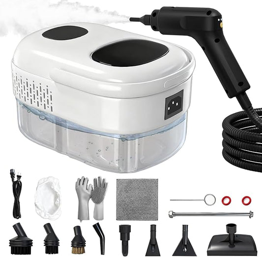 Handheld Steam Cleaner,2500W High-Pressure Steamer for Cleaning, 15s Fast Heat-Up&1.4L Large Tank,3-Level Adjustable Handle with 14 Accessories,Portable Steam Cleaner for Home,Car,Furniture,Bathroom