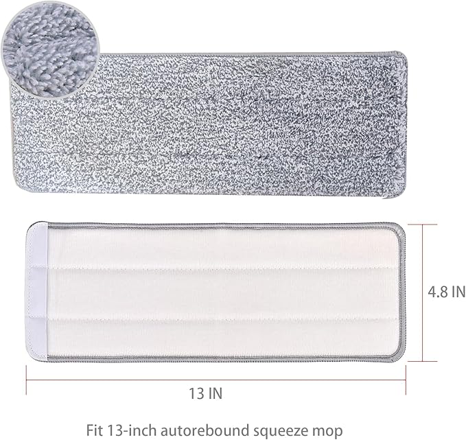 Flat Mop Replacement Pads Compatible with Joymoop, Bosheng Mop Pads , Washable Squeeze Microfiber Mop pad for Floor Cleaning(8 Pack Refill, 13"X 4.9")