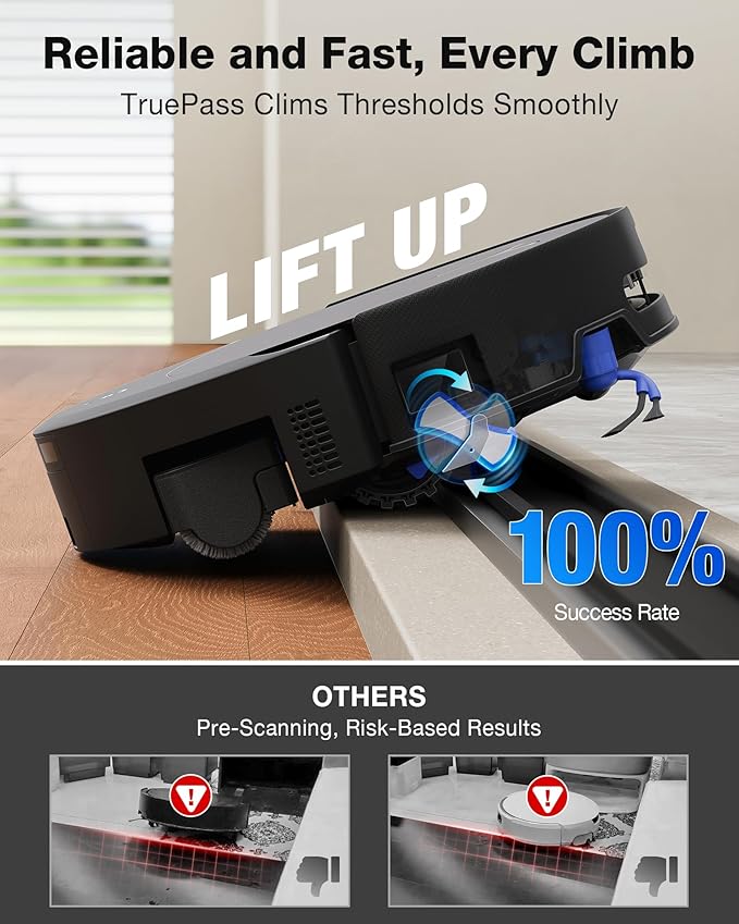 ECOVACS DEEBOT T90 PRO OMNI Robot Vacuum and Mop, 30,000Pa Suction, Instant Self-Cleaning OZMO Roller Mop, TruEdge Deep Edge Cleaning, ZeroTangle, Hot Water Wash & 145°F Air Dry, AI Obstacle Avoidance