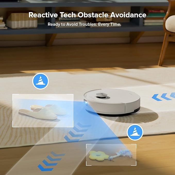 roborock Q10 S5+ Robot Vacuum and Mop, 10,000Pa Suction, Upgraded from Q8 max+, 70 Days Self-Emptying, Obstacle Avoidance, Sonic Mopping, Dual Anti-Tangle Design, Auto Mop Lifting, Ideal for Pet Hair
